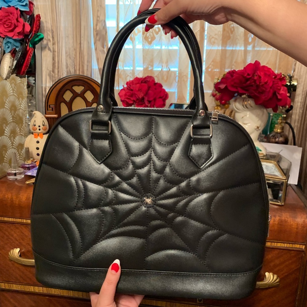 Banned apparel goth alternative spiderweb purse